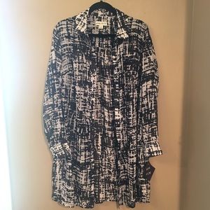 NWT Ava & Viv black and white blouse Size 1X